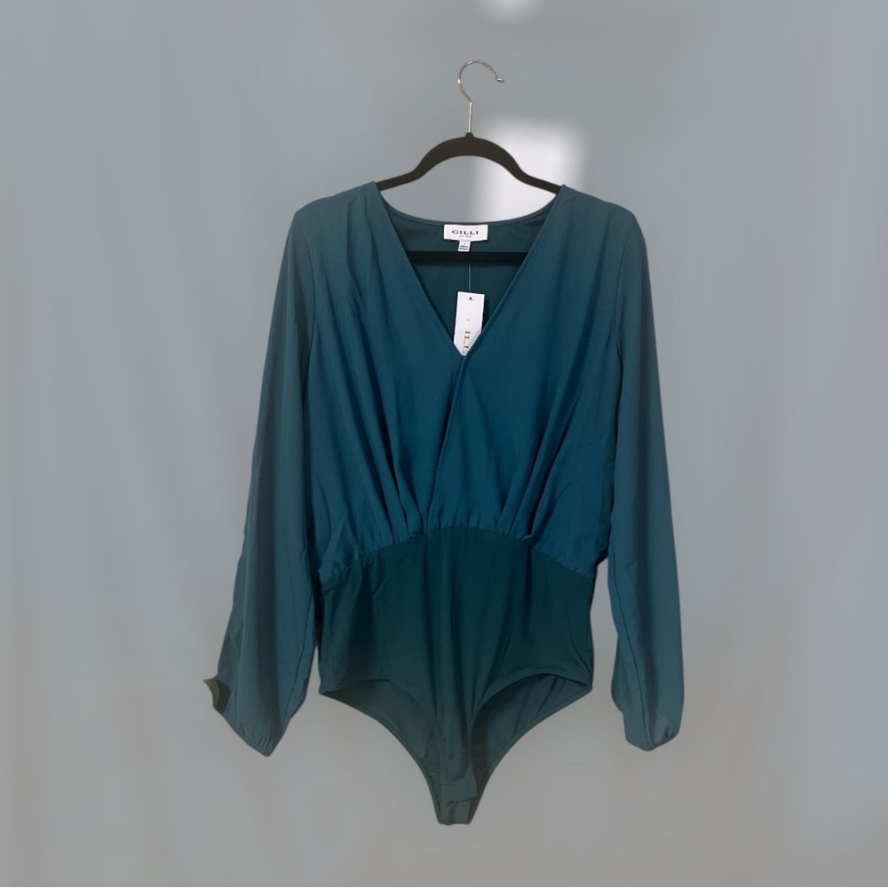 Gilli Teal Long Sleeve Bodysuit - Picture 1 of 4